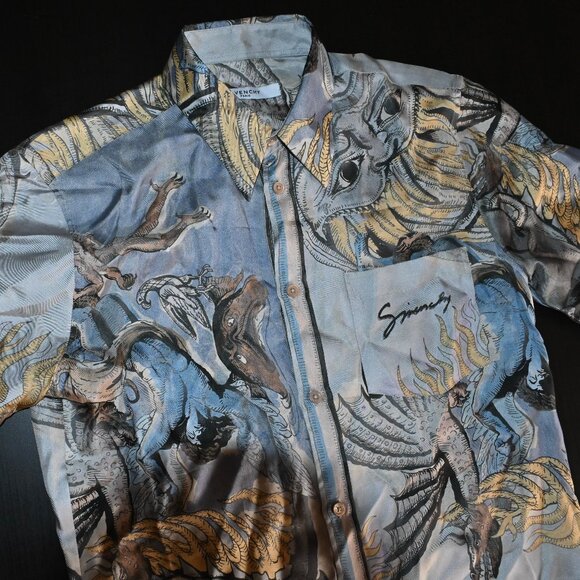 Givenchy Silk “Icarus” Button Up Hawaiian Shirt Size S/M (IT 48) - Picture 1 of 9
